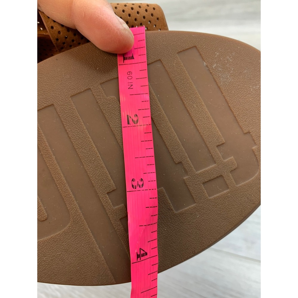 FitFlop Women's Lulu Sandals Cross Tan Brown 10‎ Leather Casual Comfort Shoes - Picture 10 of 10